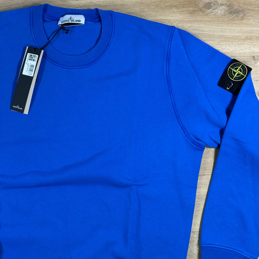 Stone Island Crewneck Fleece Sweatshirt in Bright Blue
