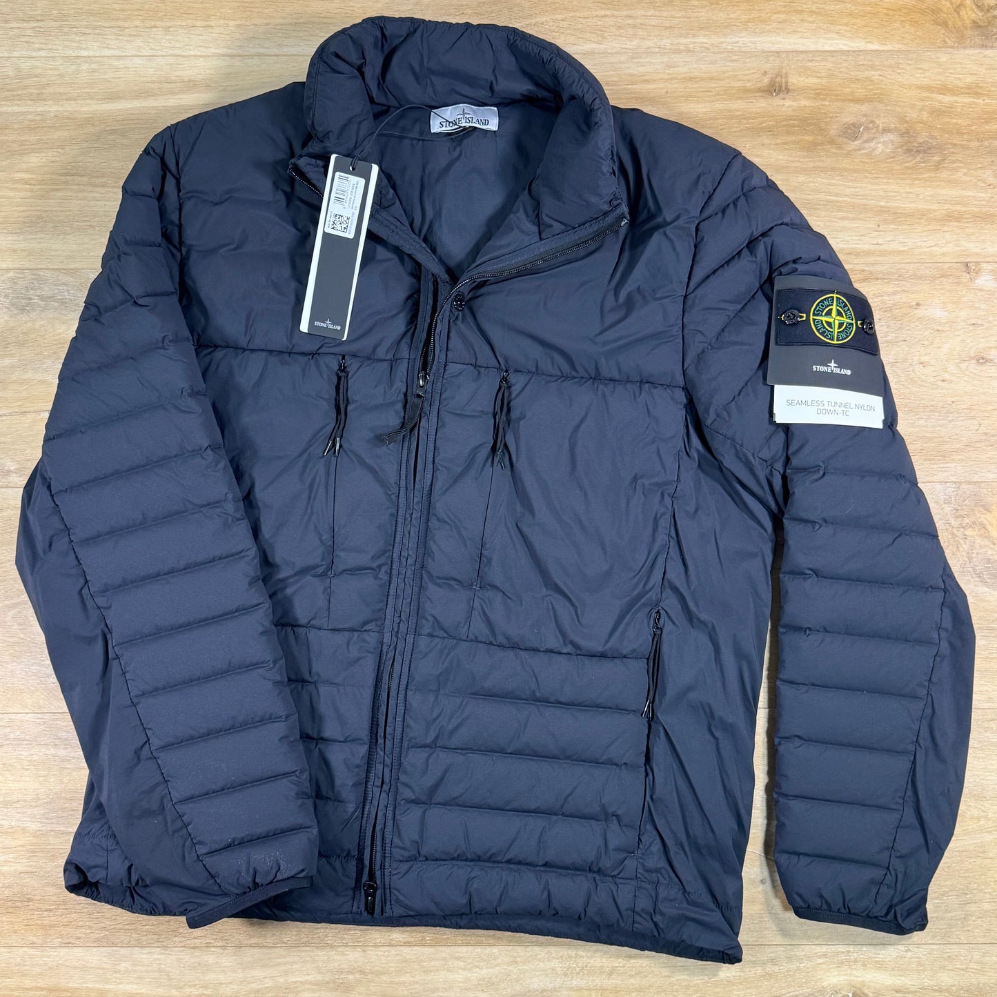 Stone Island Seamless Tunnel Down-TC Stand Collar Jacket in Navy