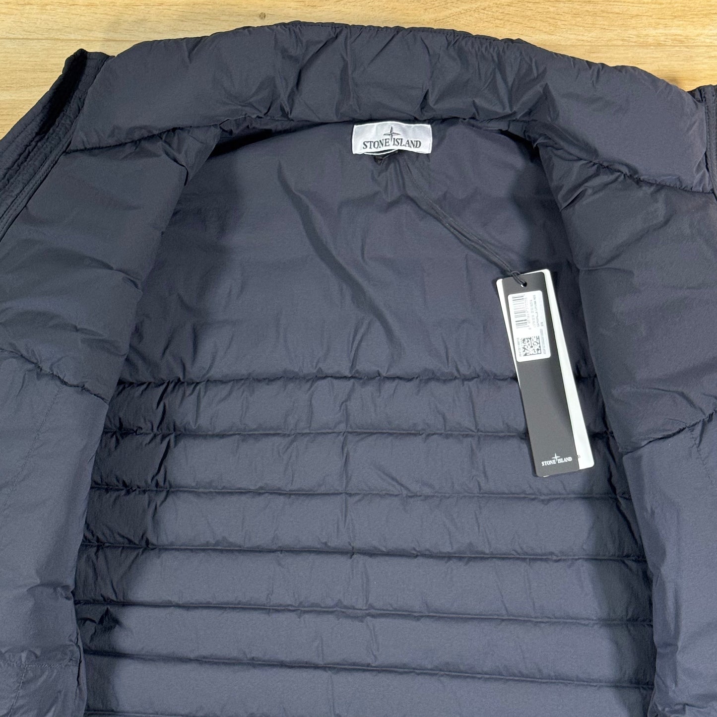 Stone Island Seamless Tunnel Down-TC Stand Collar Jacket in Navy