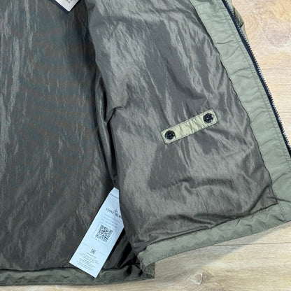Stone Island Crinkle Reps NY Hooded Jacket in Military Green