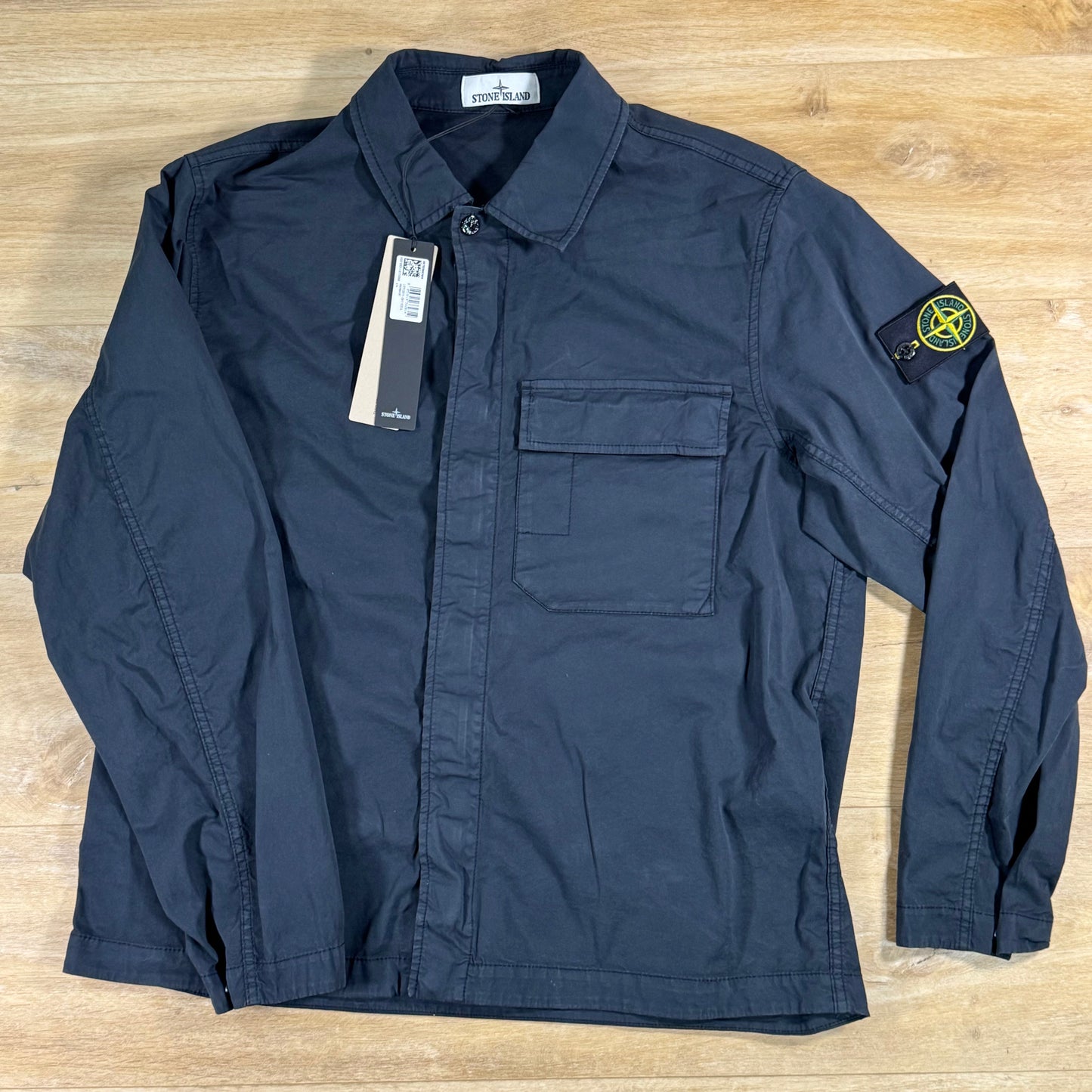 Stone Island Stretch Twill Overshirt in Navy