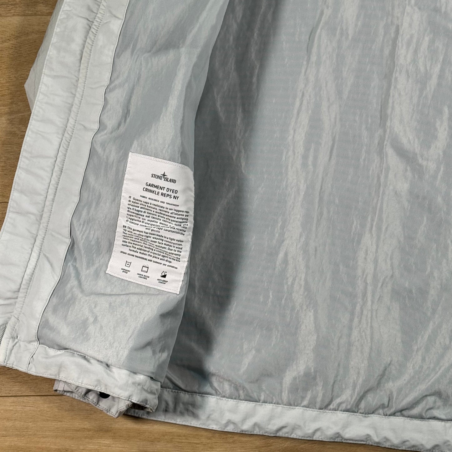 Stone Island Crinkle Reps NY Hooded Jacket in Sky Blue
