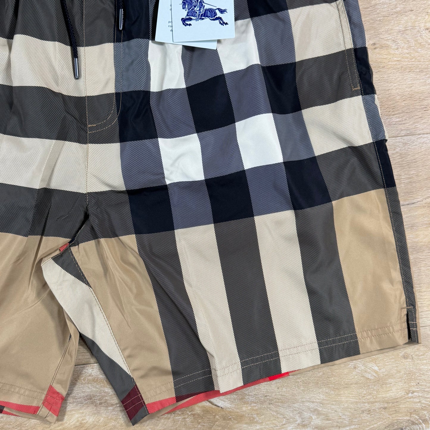 Burberry Check Swim Shorts in Archive Beige