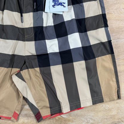 Burberry Check Swim Shorts in Archive Beige