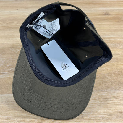 C.P. Company Gabardine Logo Cap in Ivy Green