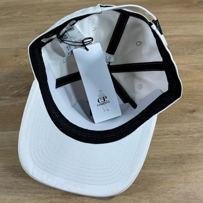 C.P. Company Gabardine Logo Cap in Gauze White