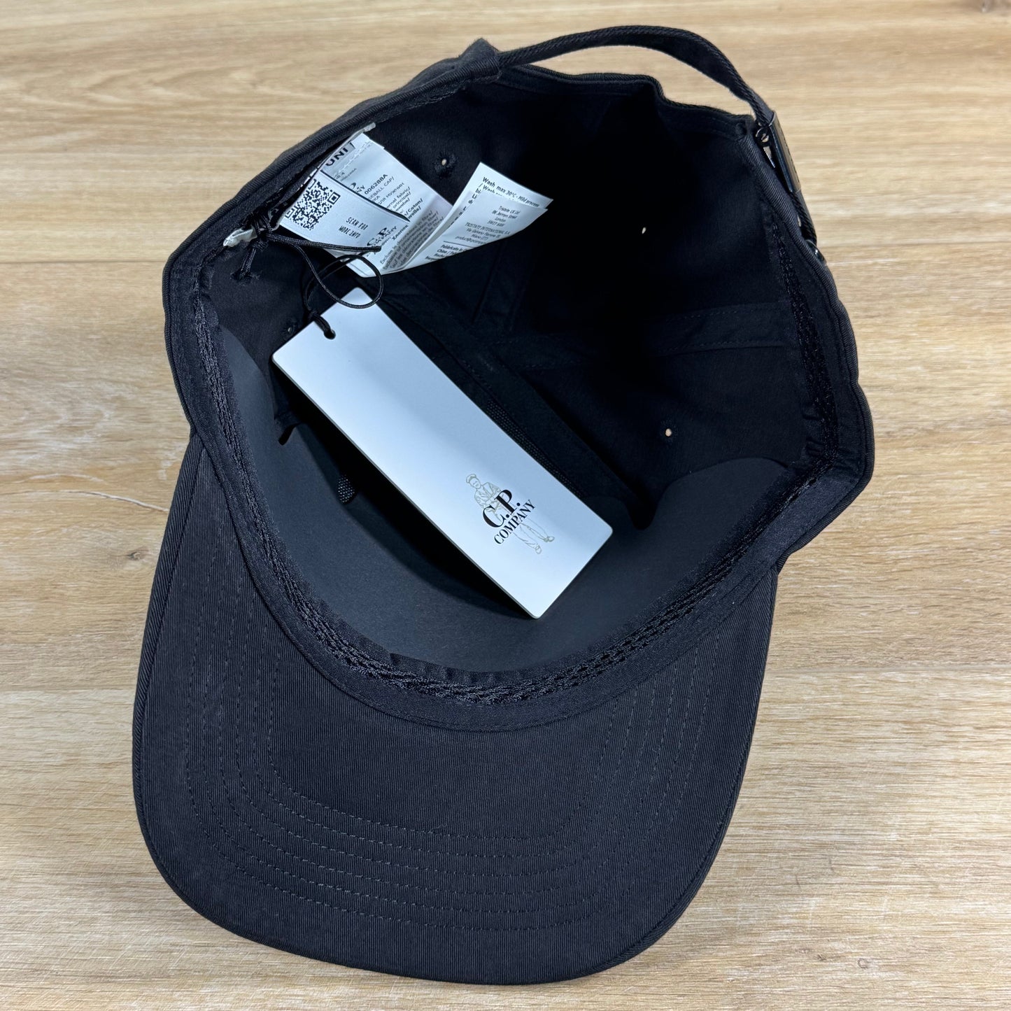 C.P. Company Gabardine Logo Cap in Black