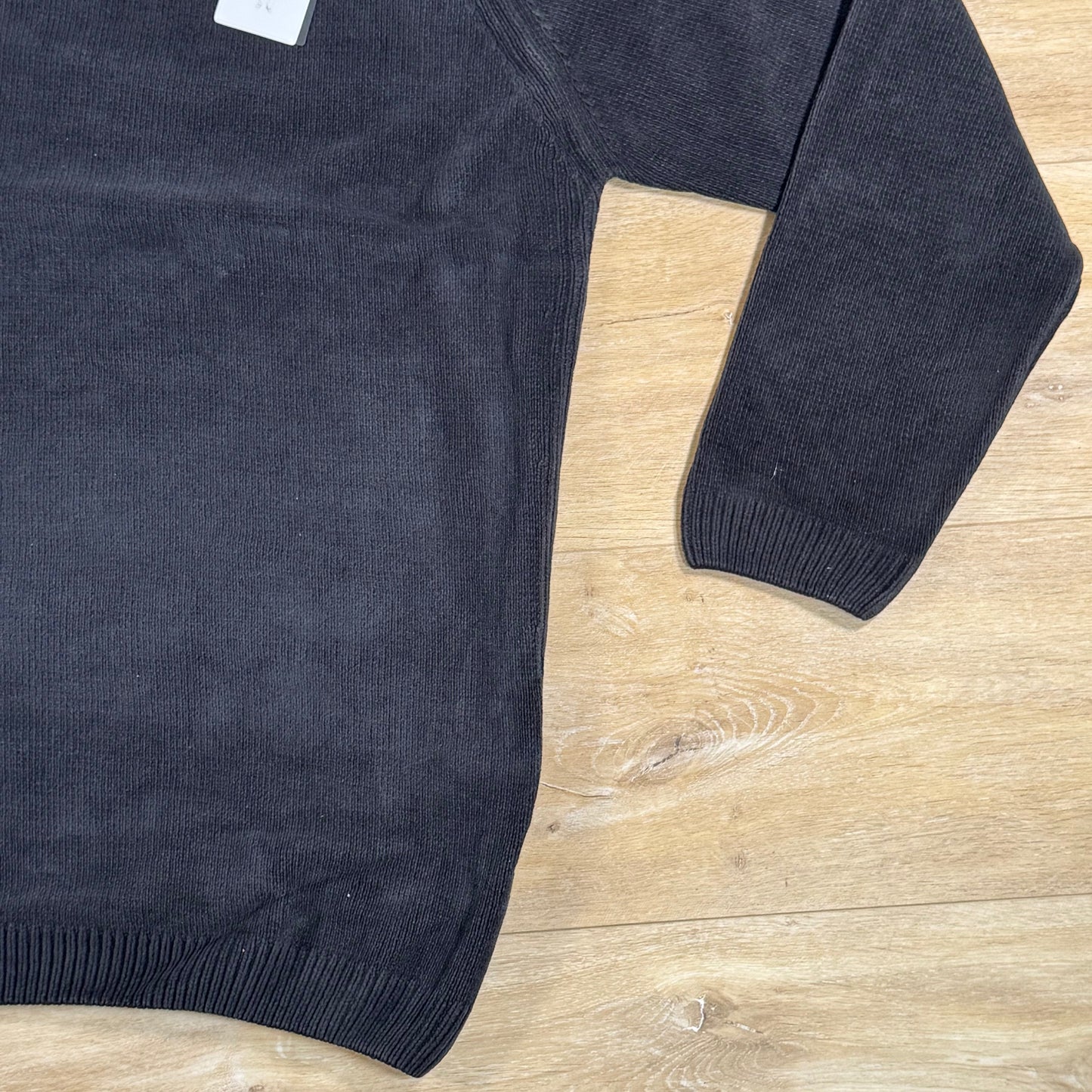 C.P. Company Cotton Chenille Crewneck Lens Sweater in Black