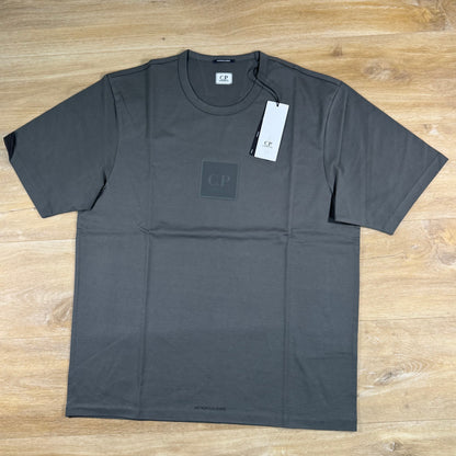C.P. Company Metropolis Series Square Logo T-Shirt in Gunmetal - Grey