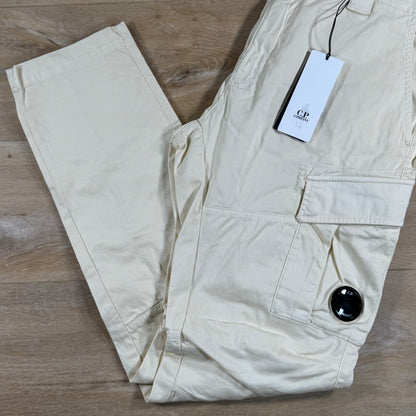 C.P. Company Stretch Sateen Ergonomic Lens Cargo Pants in Frozen Dew