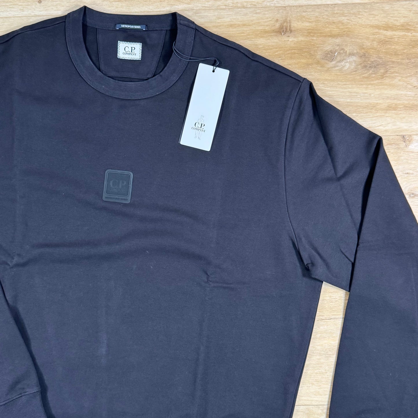 C.P. Company Metropolis Series Stretch Fleece Crewneck Sweatshirt in Black