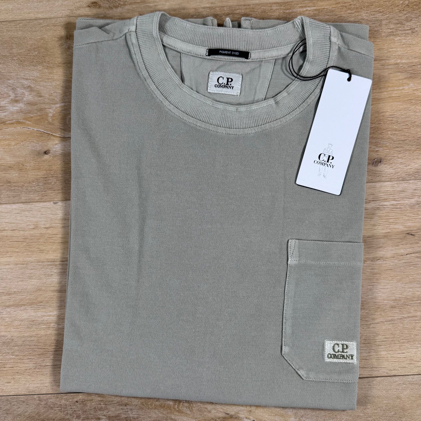C.P. Company 24/1 Pigment Dyed T-Shirt in Moss Gray - Green