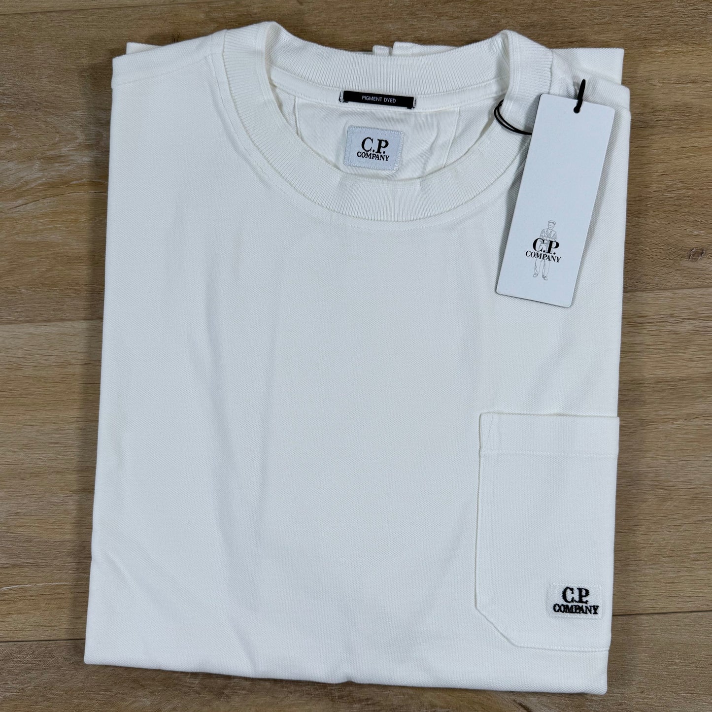 C.P. Company 24/1 Pigment Dyed T-Shirt in Gauze White