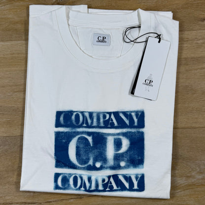 C.P. Company Faded Logo T-Shirt in Gauze White