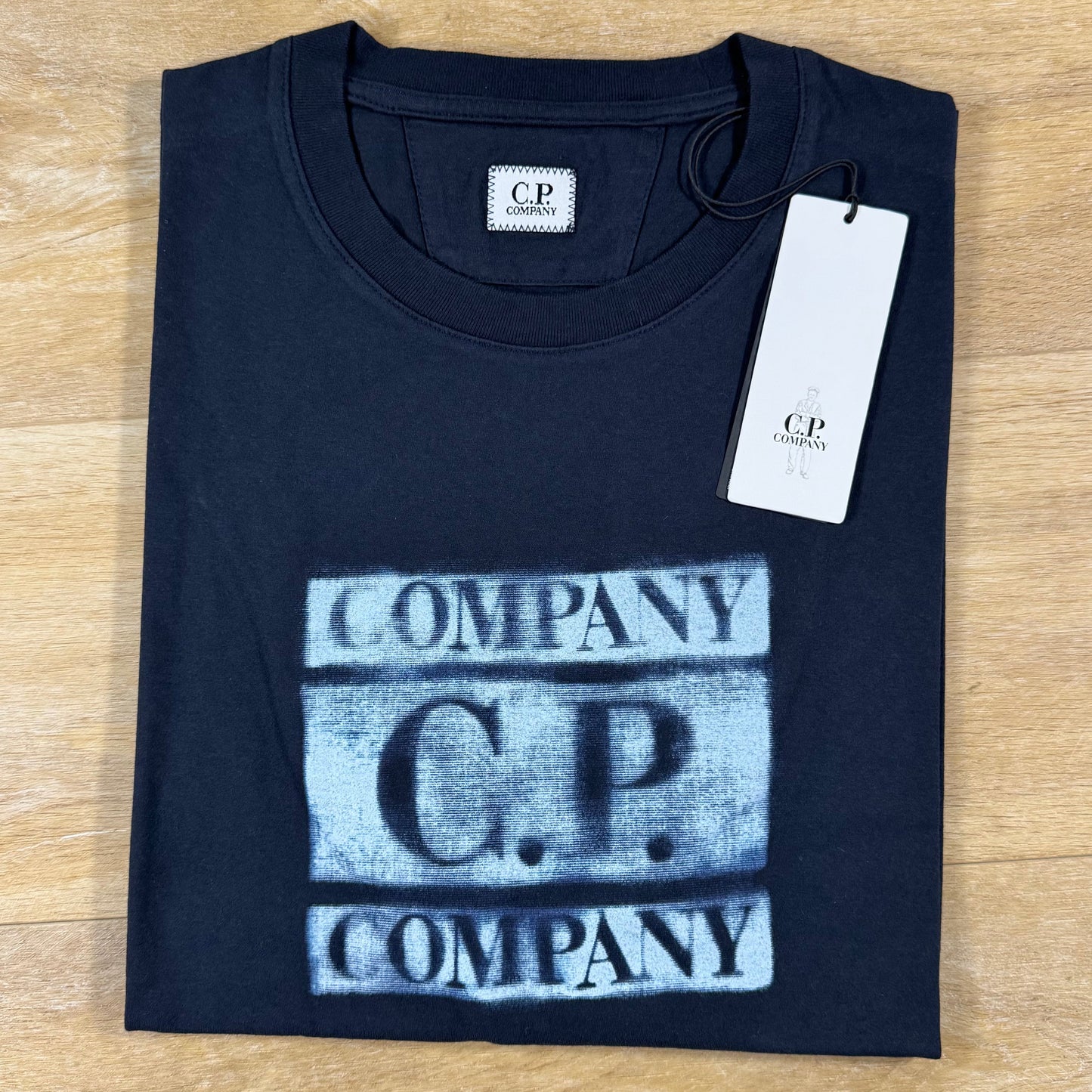 C.P. Company Faded Logo T-Shirt in Navy