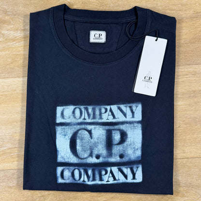 C.P. Company Faded Logo T-Shirt in Navy