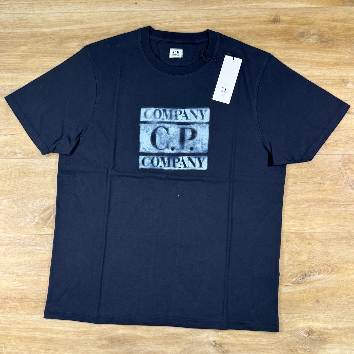 C.P. Company Faded Logo T-Shirt in Navy