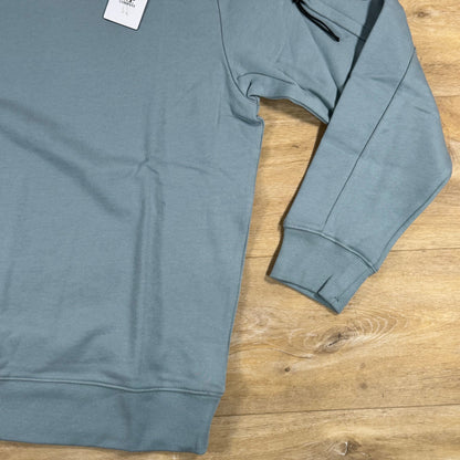 C.P. Company Diagonal Raised Fleece Crewneck Lens Sweatshirt in Silver Blue