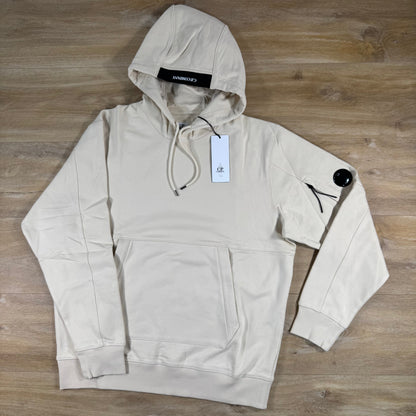 C.P. Company Diagonal Raised Fleece Lens Hoodie in Frozen Dew