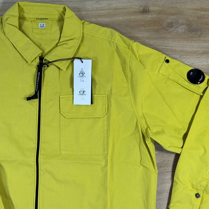 C.P. Company Organic Gabardine Lens Overshirt in Antique Moss - Yellow