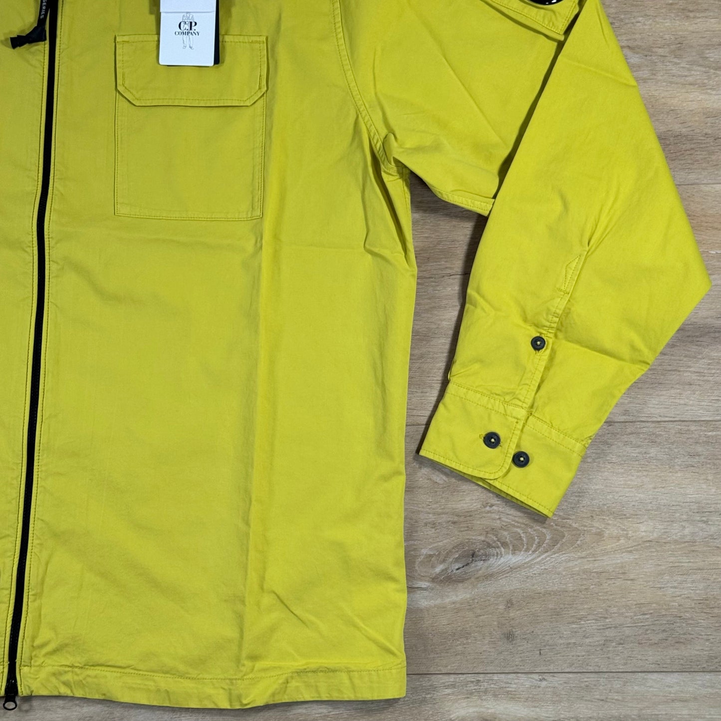 C.P. Company Organic Gabardine Lens Overshirt in Antique Moss - Yellow