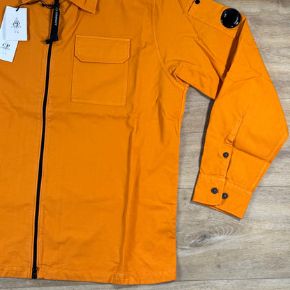 C.P. Company Organic Gabardine Lens Overshirt in Desert Sun