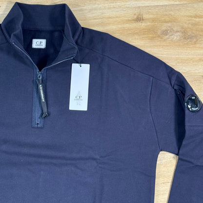 C.P. Company Diagonal Raised Half-Zip Lens Sweatshirt in Navy