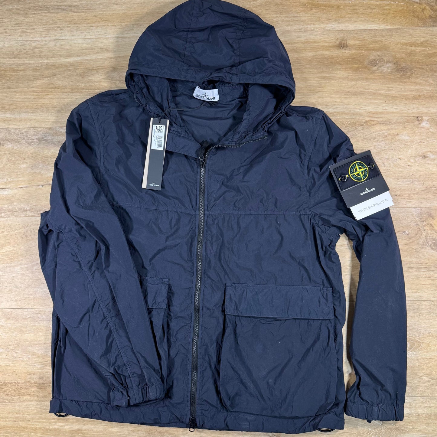 Stone Island Nylon Smerigliato-TC Short Hooded Parka in Navy