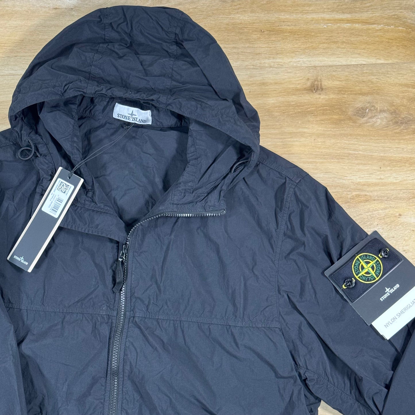 Stone Island Nylon Smerigliato-TC Short Hooded Parka in Black