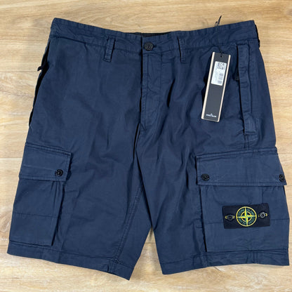 Stone Island Stretch Twill Cargo Bermuda Shorts in Navy
