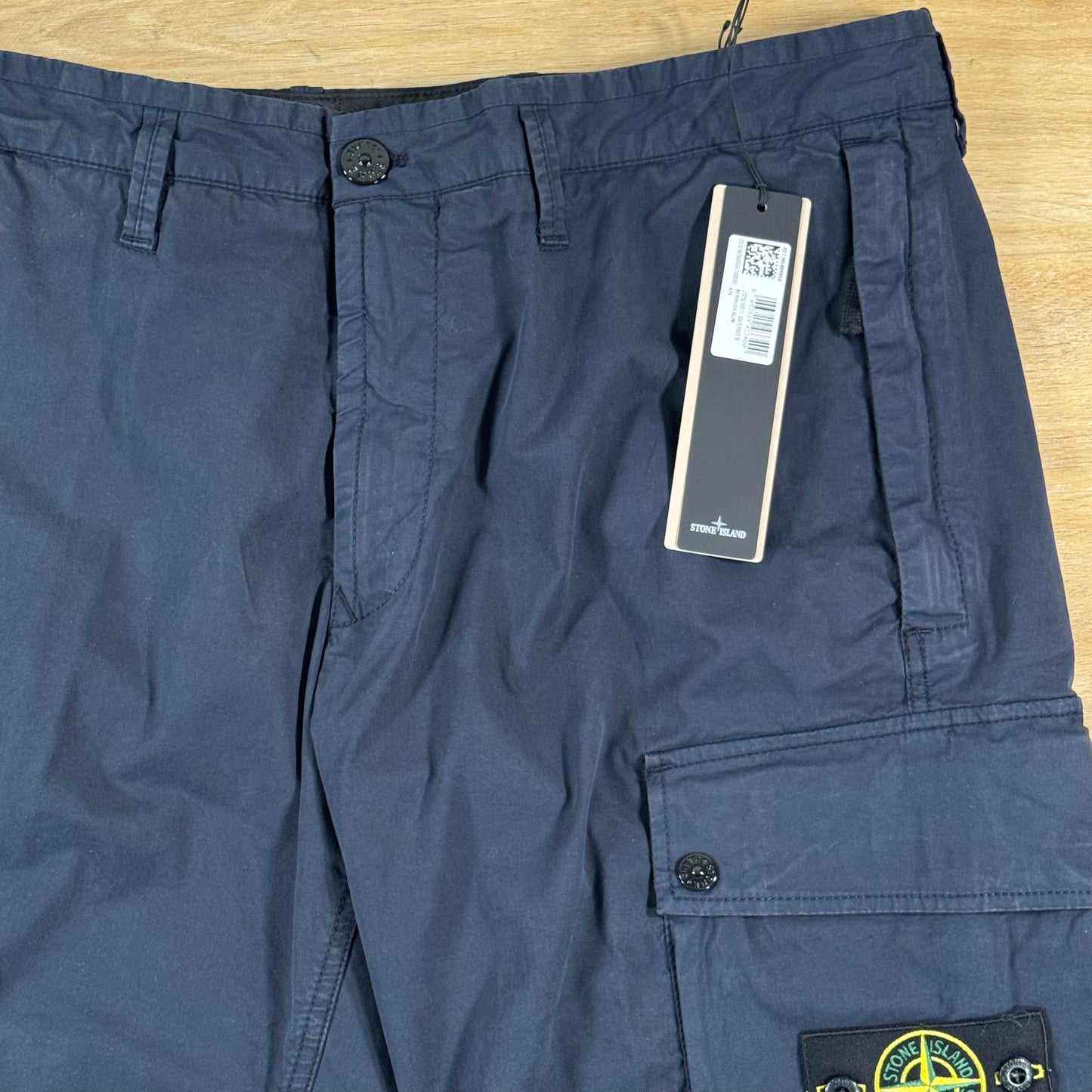 Stone Island Stretch Twill Cargo Bermuda Shorts in Navy
