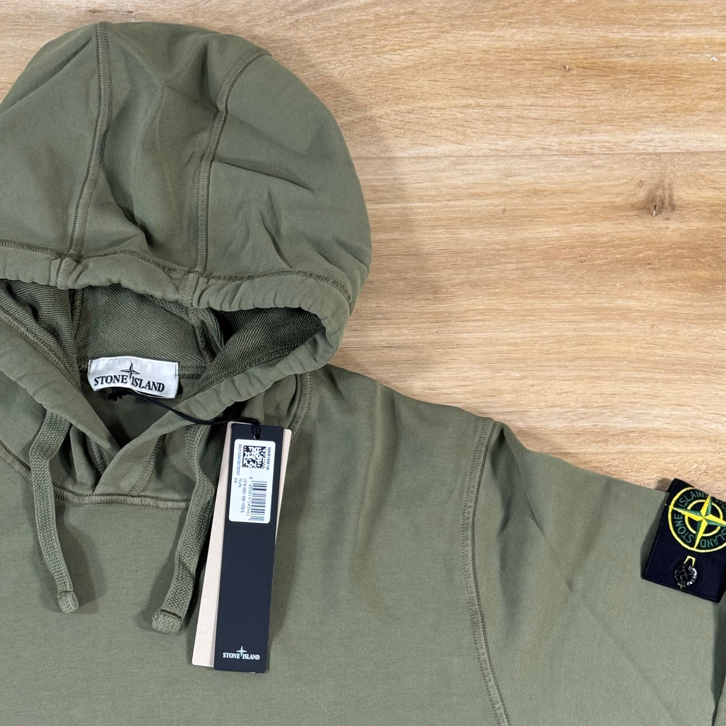 Stone Island Pullover Fleece Hoodie in Military Green
