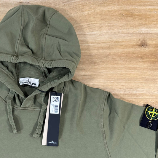 Stone Island Pullover Fleece Hoodie in Military Green