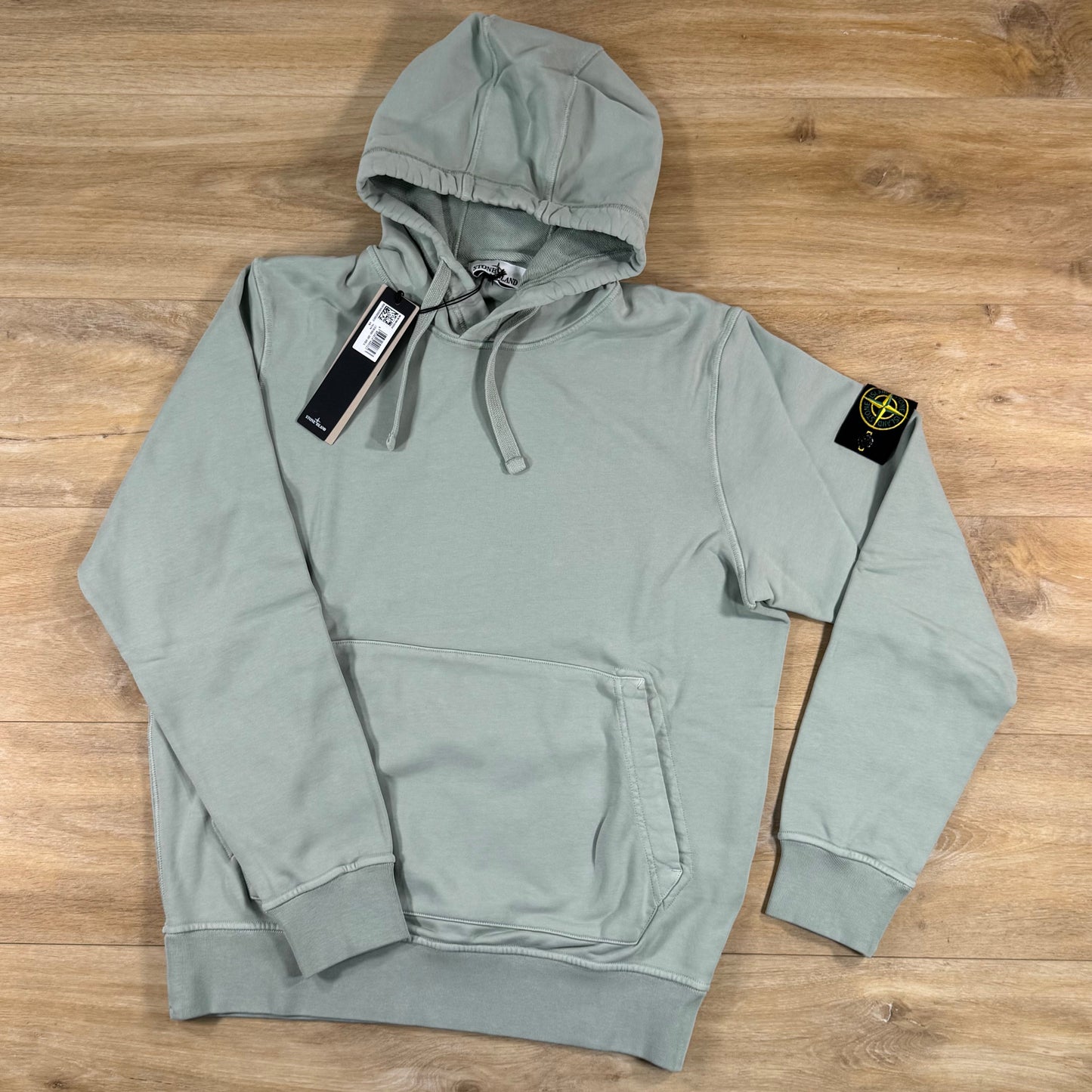 Stone Island Pullover Fleece Hoodie in Sage Green