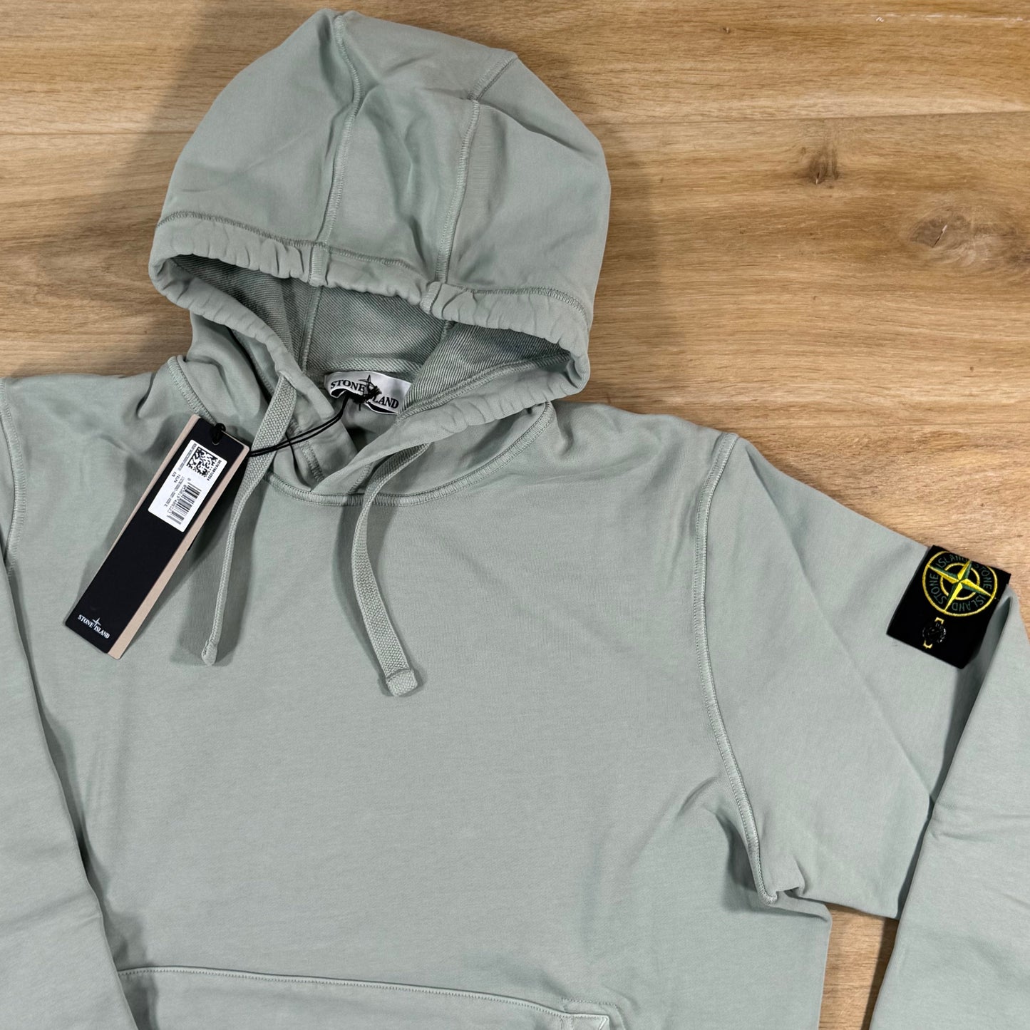 Stone Island Pullover Fleece Hoodie in Sage Green