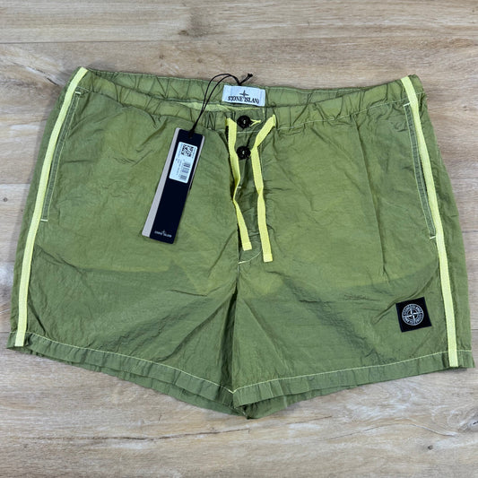 Stone Island Nylon Metal Button Swim Shorts in Lemon