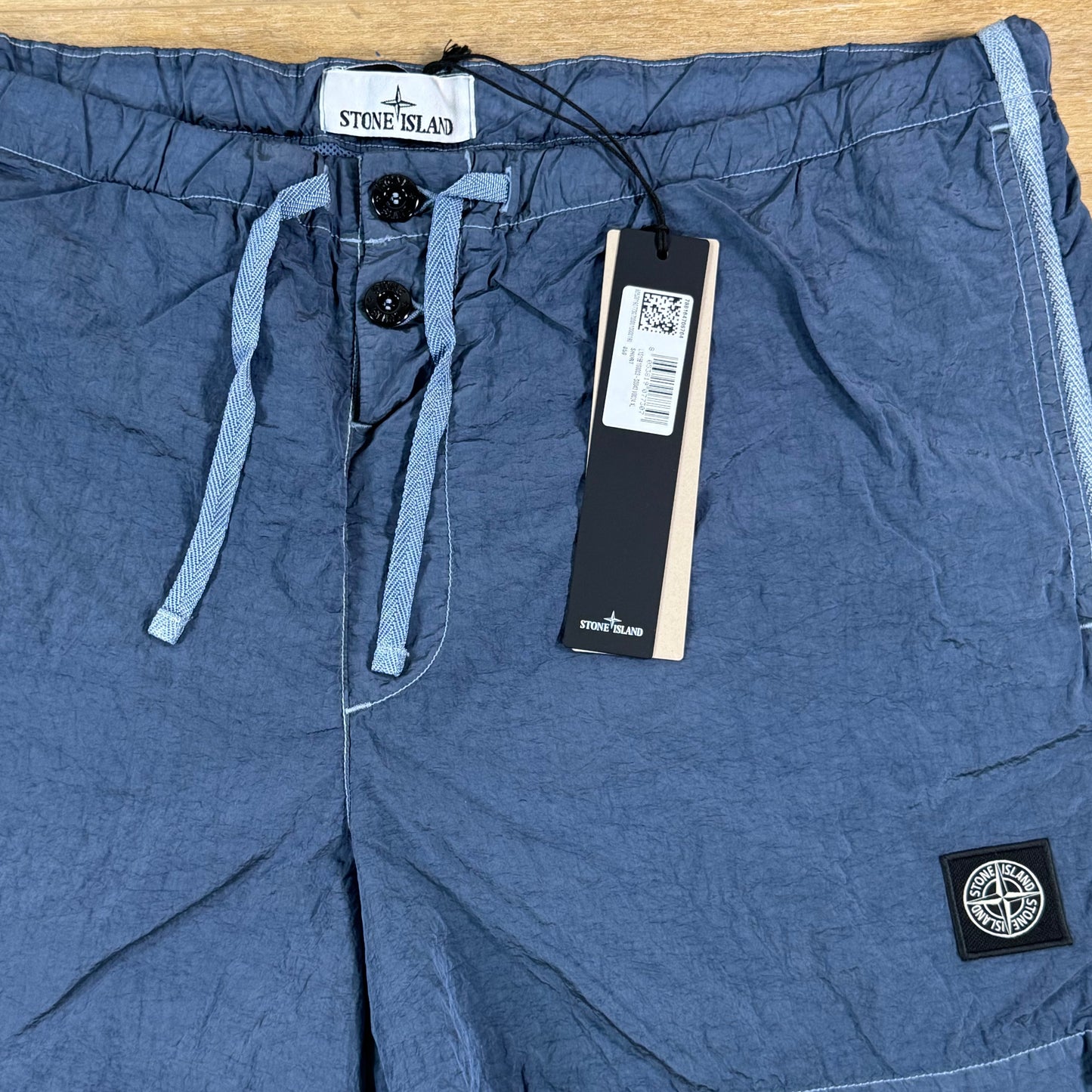 Stone Island Nylon Metal Button Swim Shorts in Avio Blue