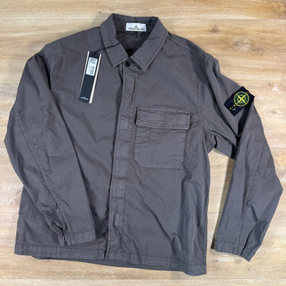 Stone Island Stretch Twill Overshirt in Charcoal Grey