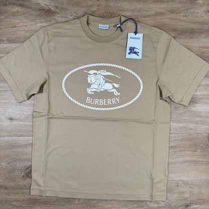 Burberry Knight Stamp Cotton T-Shirt in Flax