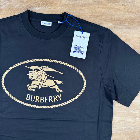 Burberry Knight Stamp Cotton T-Shirt in Black