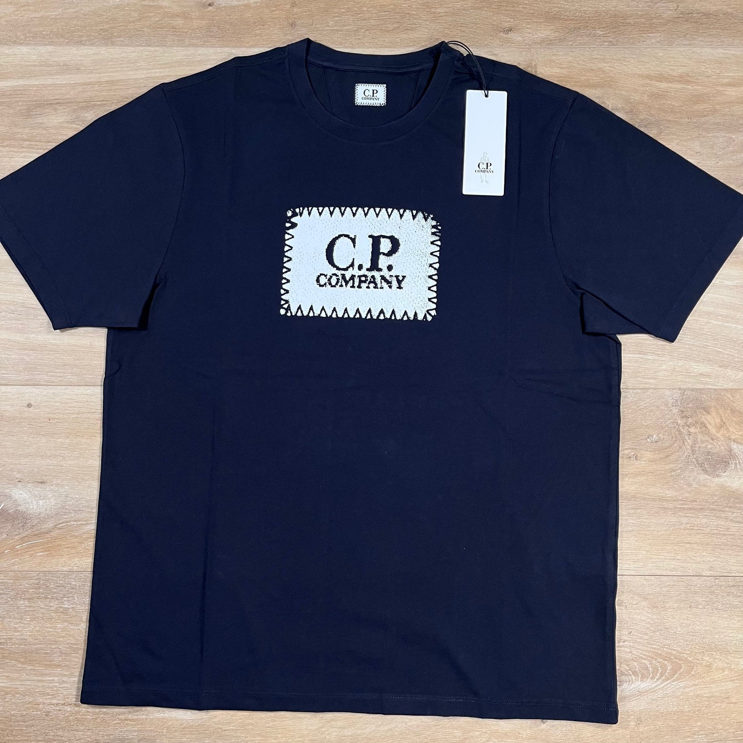 C.P. Company Stitch Block Logo T-Shirt in Navy