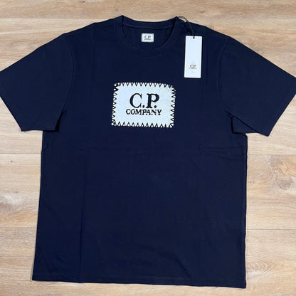 C.P. Company Stitch Block Logo T-Shirt in Navy