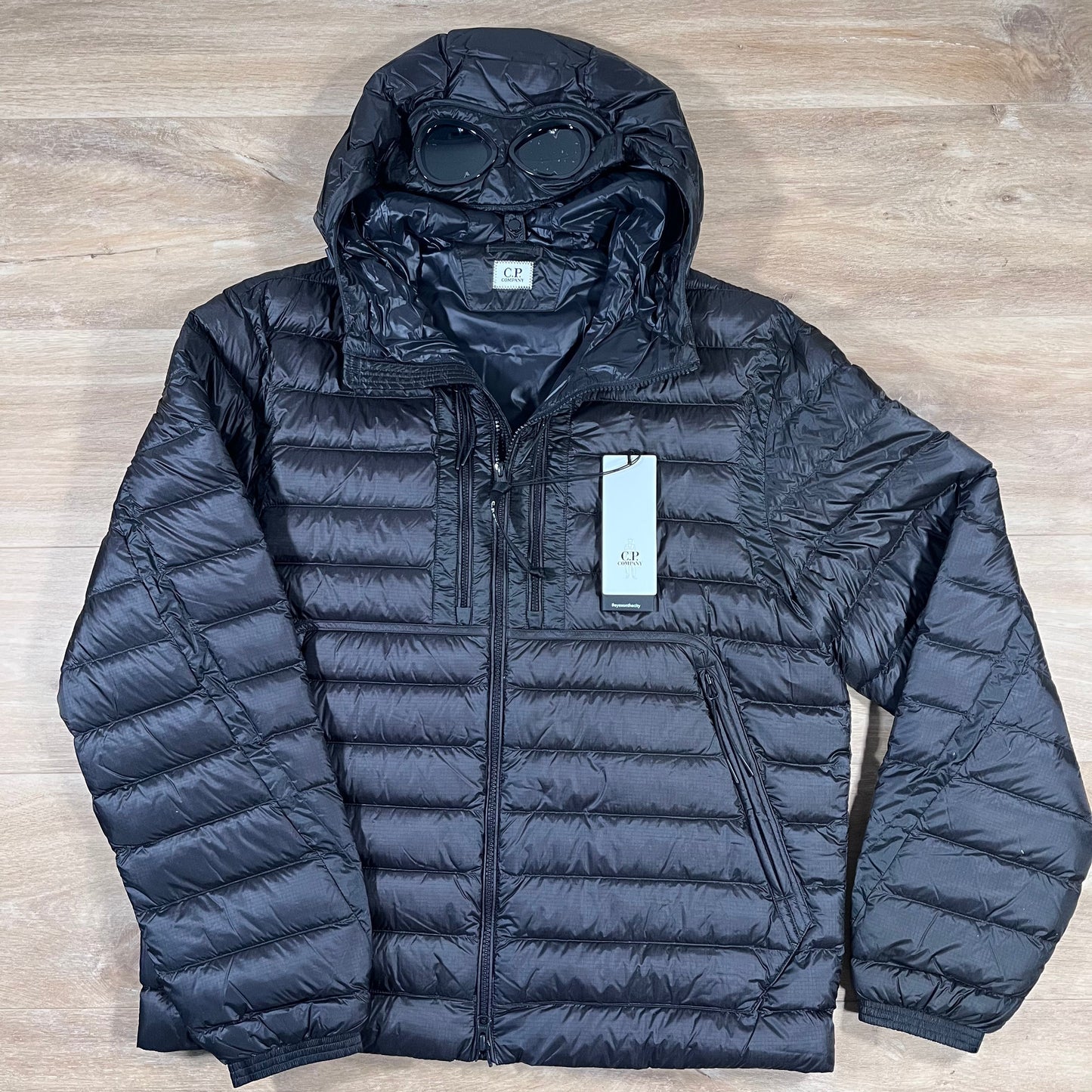 C.P. Company D.D. Shell Goggle Down Jacket in Black