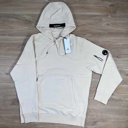 C.P. Company Diagonal Raised Fleece Lens Hoodie in Pistachio Shell