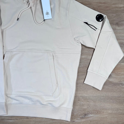 C.P. Company Diagonal Raised Fleece Lens Hoodie in Pistachio Shell