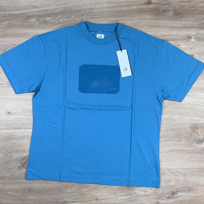 C.P. Company 30/1 Jersey Logo T-Shirt in Aegean Blue