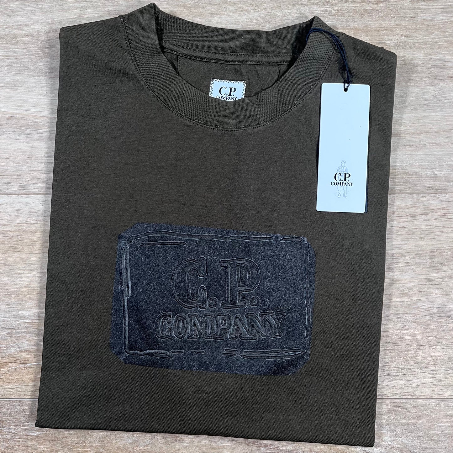 C.P. Company 30/1 Jersey Logo T-Shirt in Ivy Green