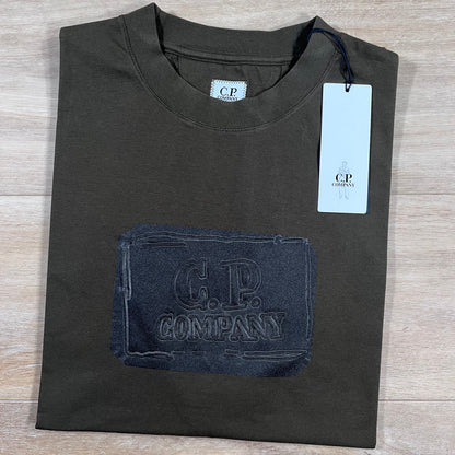 C.P. Company 30/1 Jersey Logo T-Shirt in Ivy Green