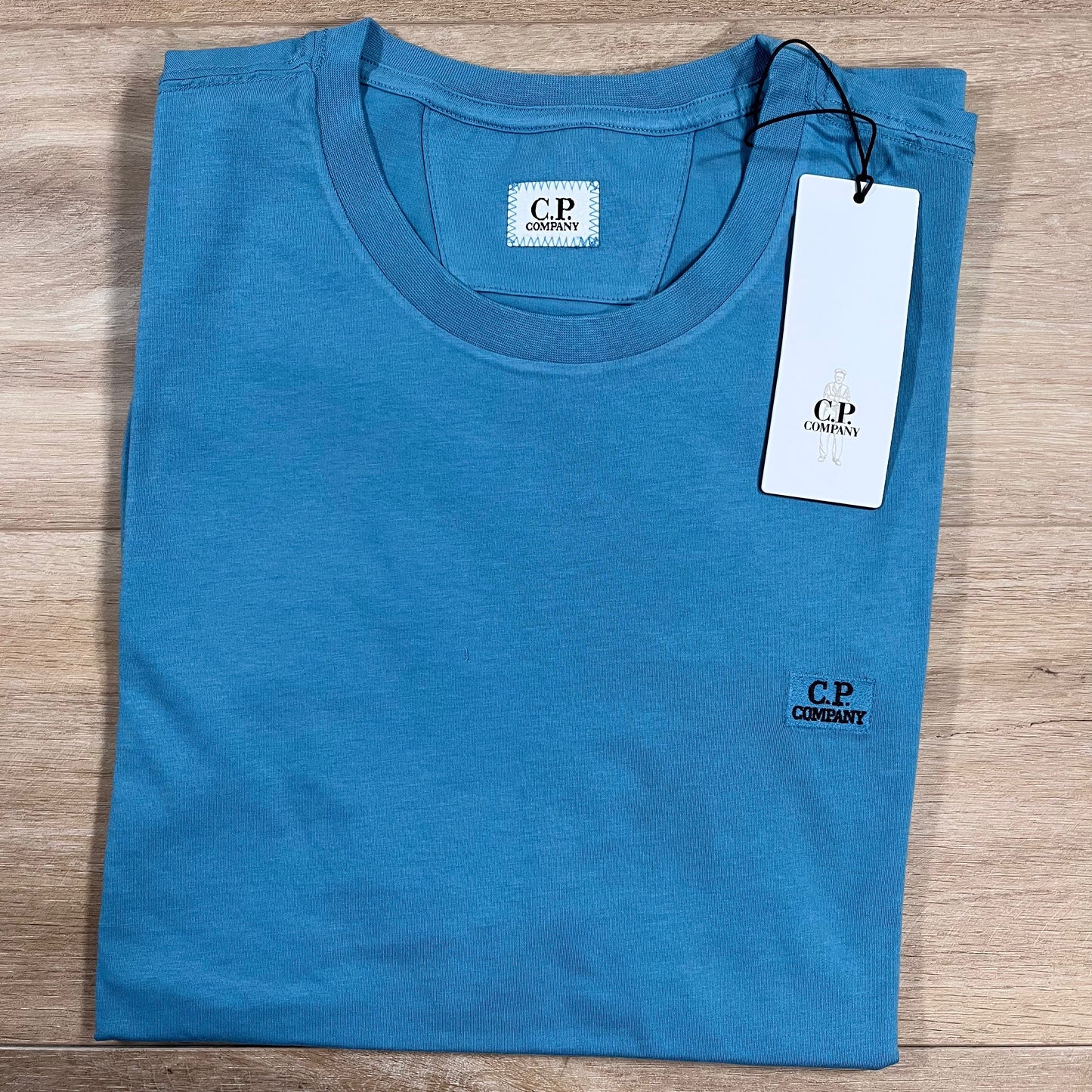 C.P. Company Logo Patch T-Shirt in Aegean Blue