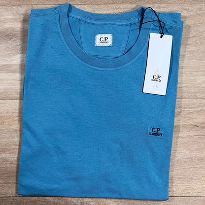 C.P. Company Logo Patch T-Shirt in Aegean Blue